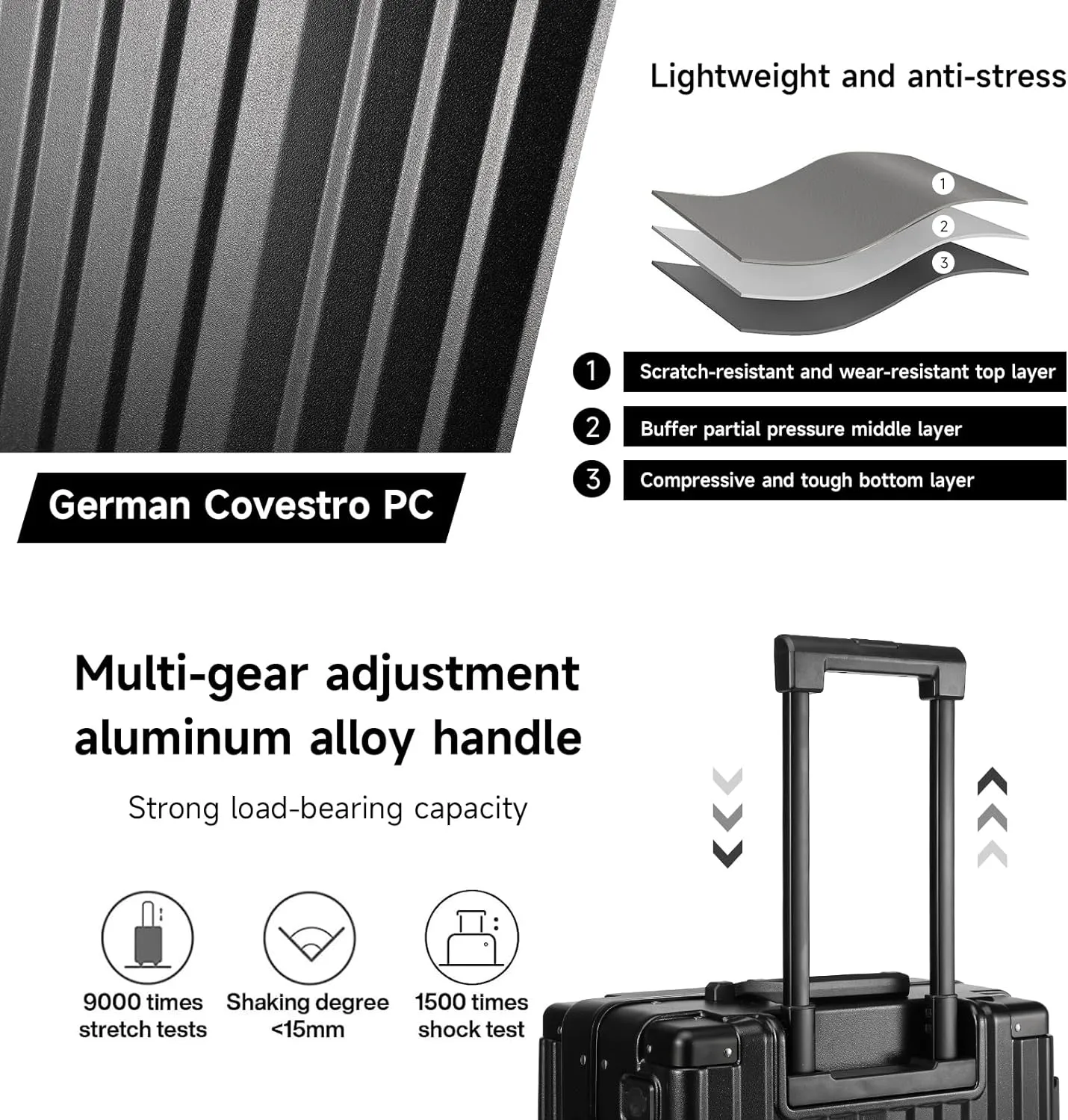 MYER Hard Shell Carry On Luggage 22x14x9 Airline Approved,20 Inch Aluminum Luggage with 100% 3-Layer PC,Carry On Suitcases with Wheels,Cup Holder and USB Port (Classic Black, 20 inch)