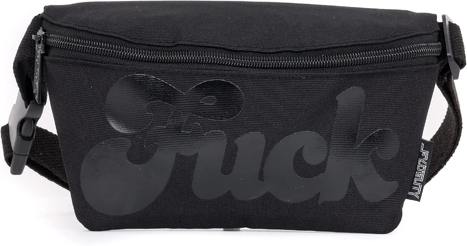 NC-17 90s Black Fanny Pack Crossbody Bags for Women Festival Bag Small Fanny Packs for Women Fashionable Concert Rave Accessories Fanny Pack for Men Womens Fashion Waist (83023)
