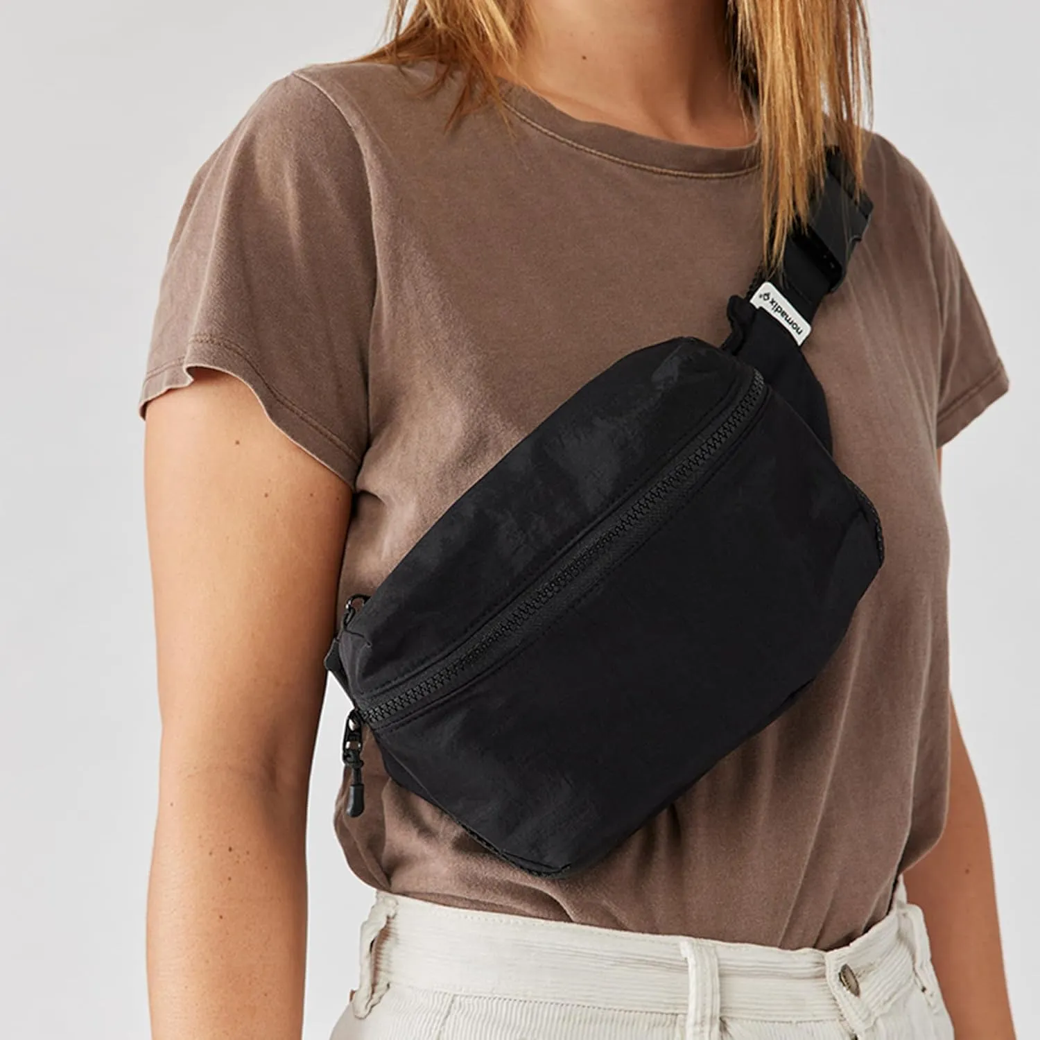 Nomadix Fanny Pack Palms Pink – Lightweight, Water-Resistant Crossbody Bag for Hiking, Festivals, and Travel – Eco-Friendly Recycled Nylon with Key Clip, Dual Pockets, and Secure Storage