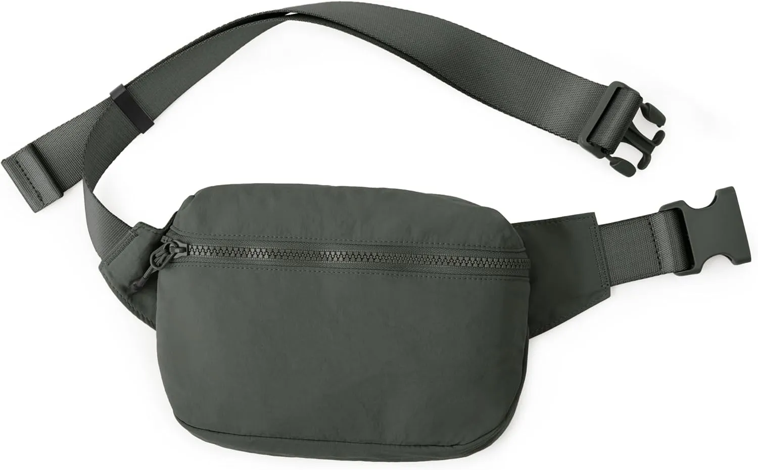 ODODOS 2L Belt Bag for Women Men, Crossbody Fanny Packs with Adjustable Strap Waist Pouch for Workout Hiking Running Travel, Charcoal
