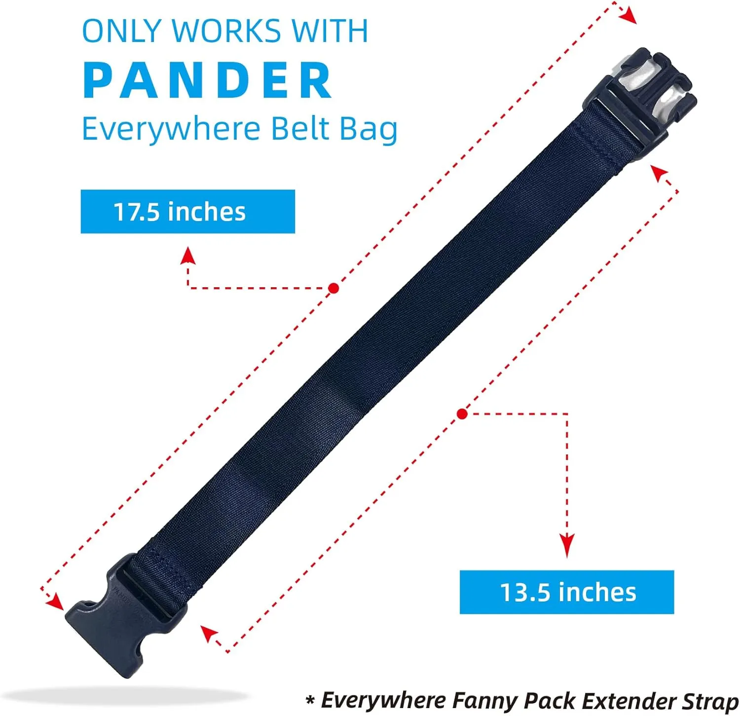 Pander Fanny Pack Everywhere Belt Bag Extender Strap, Only Fit for Pander Everywhere Belt Bag. (Blue Storm)