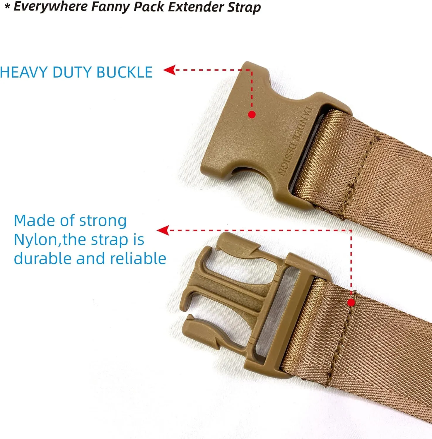 Pander Fanny Pack Everywhere Belt Bag Extender Strap, Only Fit for Pander Everywhere Belt Bag. (Caramel Burnt)
