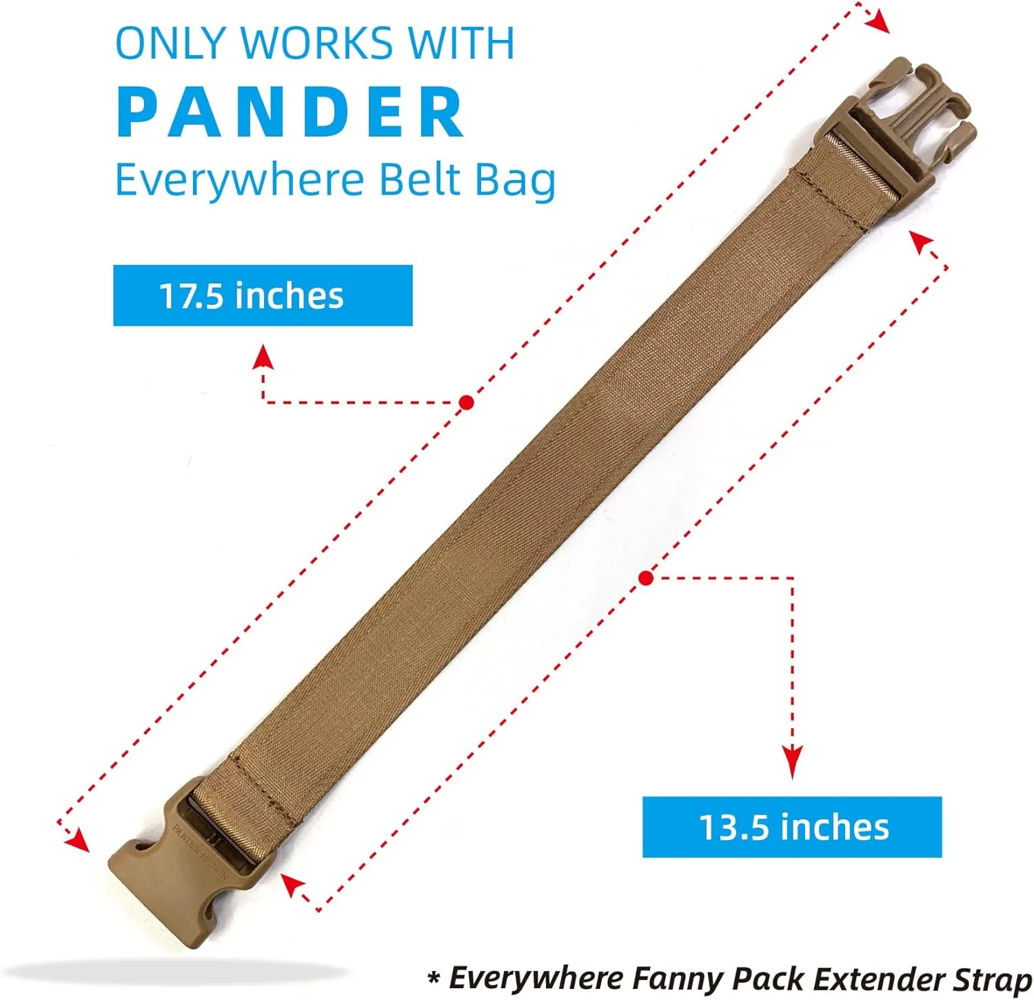 Pander Fanny Pack Everywhere Belt Bag Extender Strap, Only Fit for Pander Everywhere Belt Bag. (Caramel Burnt)