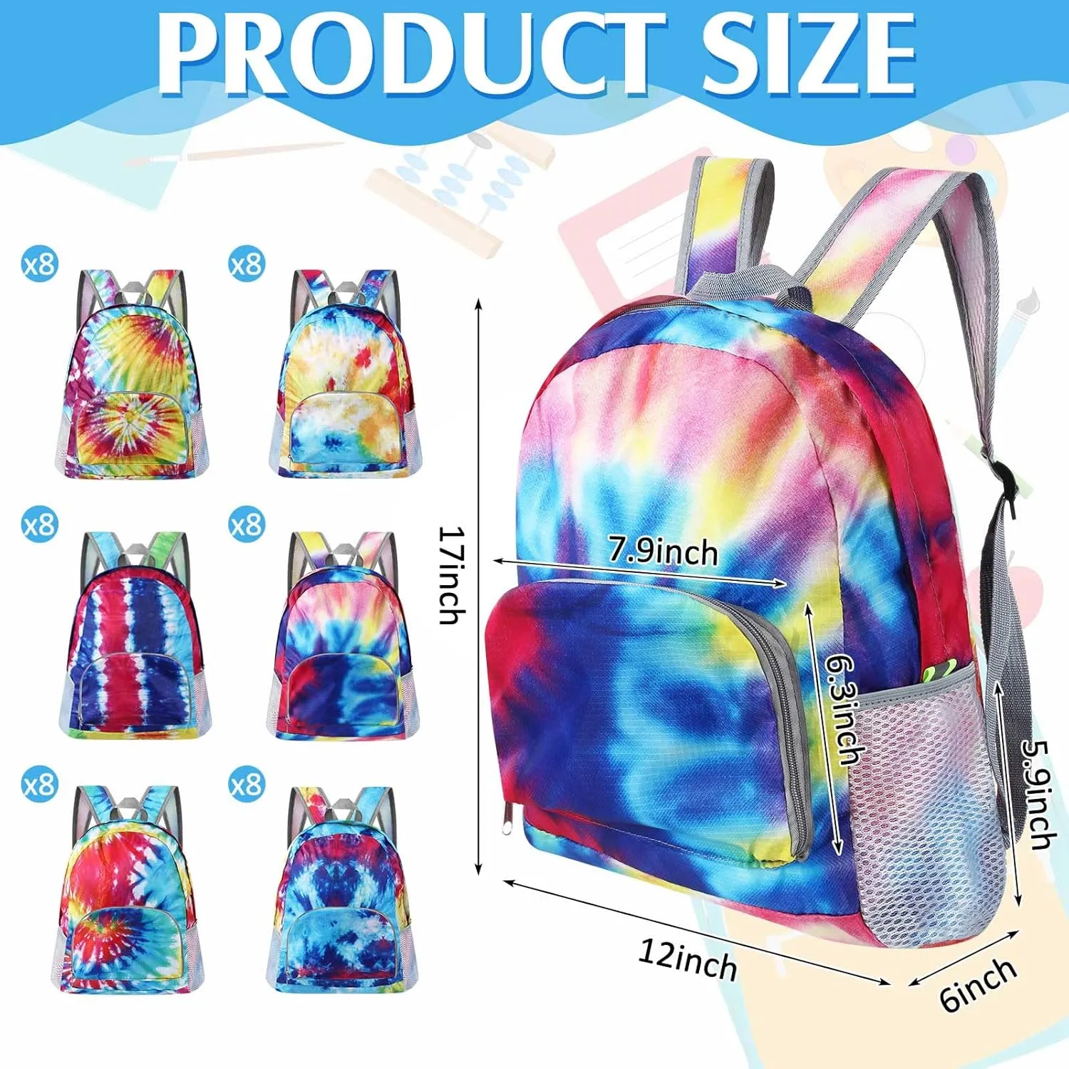 Patelai 48 Pcs 17" Backpacks Bulk for Kids Classic Colorful Bookbags for Elementary Middle High School Boys Girls (Colorful)