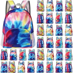 Patelai 48 Pcs 17" Backpacks Bulk for Kids Classic Colorful Bookbags for Elementary Middle High School Boys Girls (Colorful)