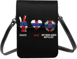 Peace Netherlands Antilles The Dutch Antilles Flag Small Crossbody Bag Is A Shoulder Bag Designed For Women And Girls Cell Phone Crossbody Wallet Purses With Card Slots Adjustable Strap