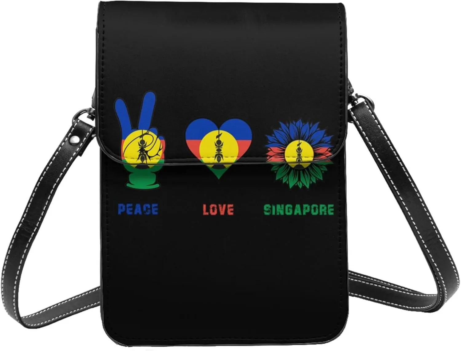 Peace New Caledonia New Caledonian Flag Small Crossbody Bag Is A Shoulder Bag Designed For Women And Girls Cell Phone Crossbody Wallet Purses With Card Slots Adjustable Strap