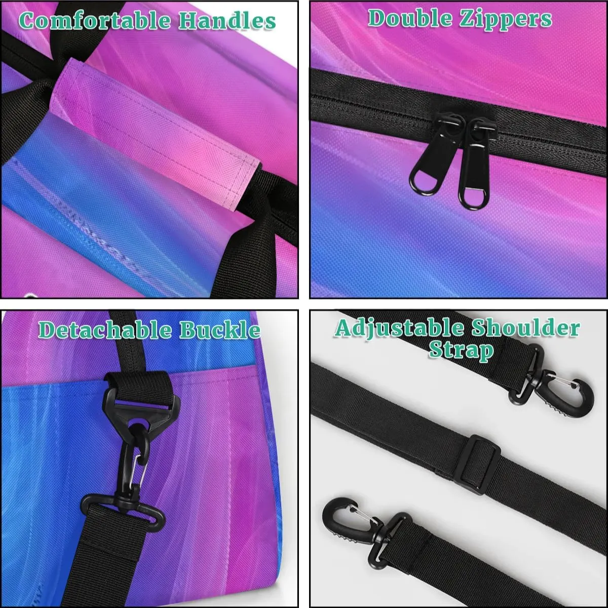 Personalized Dance Bag Gym Bag, Custom Gymnastics Sports Duffel Bags Weekender Bags Travel Duffel Bag Custom Neme Gymnastics Ballet Bag Multi-colored