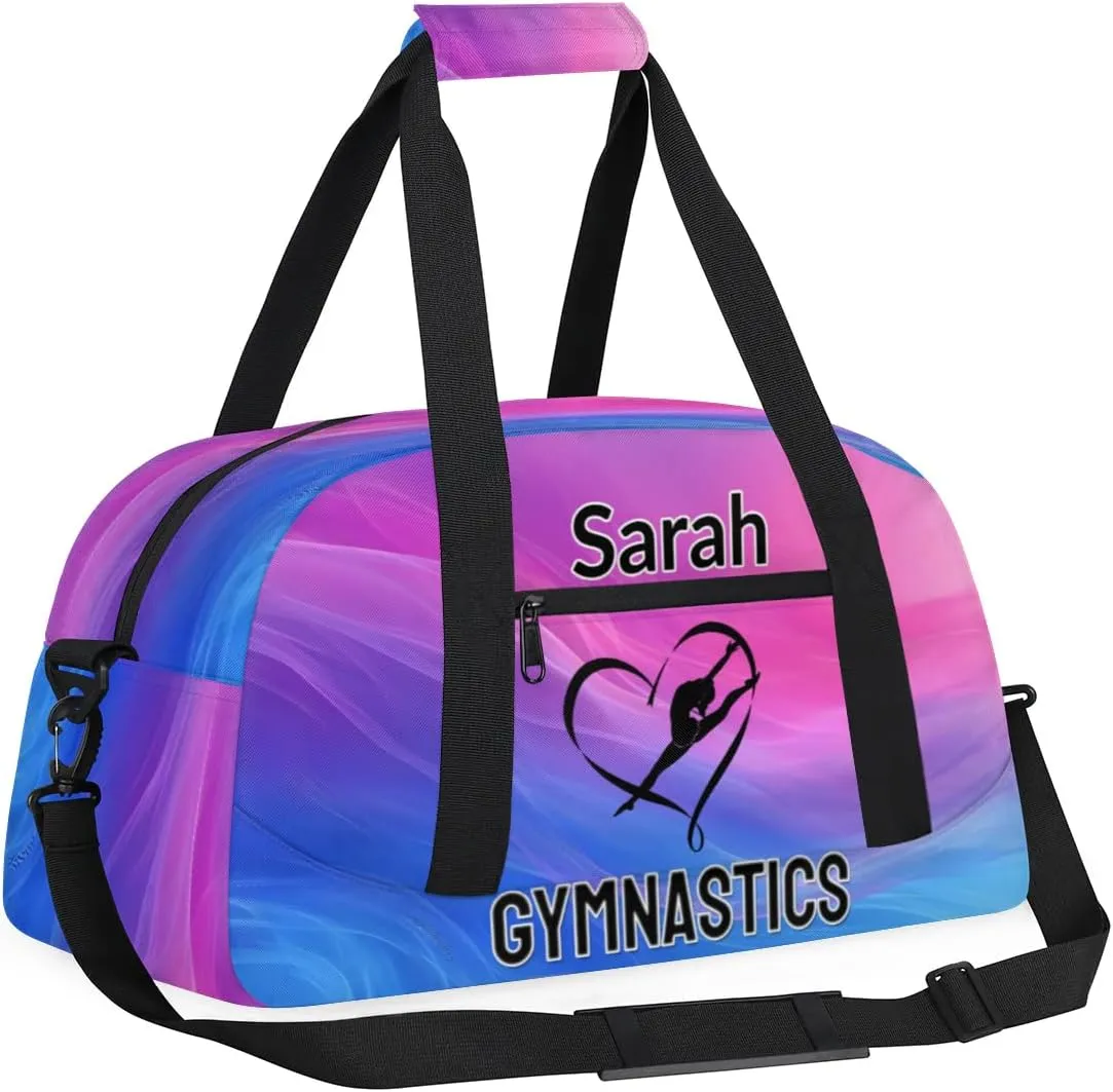 Personalized Dance Bag Gym Bag, Custom Gymnastics Sports Duffel Bags Weekender Bags Travel Duffel Bag Custom Neme Gymnastics Ballet Bag Multi-colored