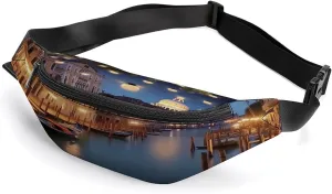 Personalized Waist Packs with Adjustable Strap,Beautiful Venice at Night CrossBody Fanny Pack Casual Bag for Travel Sports Running Hiking