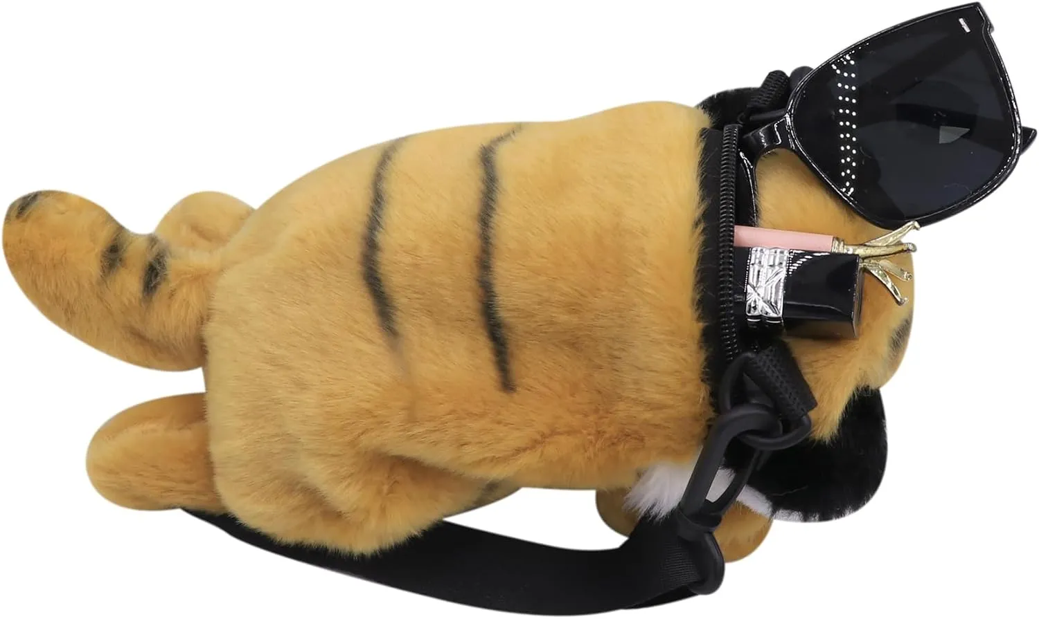Plush Tiger Panda Crossbody Purse for Women Girls Small Fluffy Animal Shoulder Plush Tiger Panda Doll Cute Purse