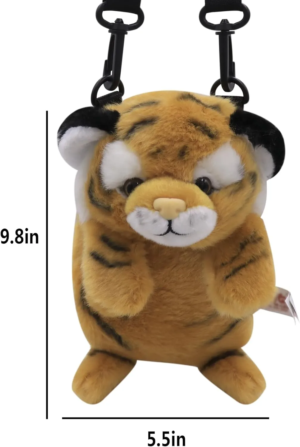Plush Tiger Panda Crossbody Purse for Women Girls Small Fluffy Animal Shoulder Plush Tiger Panda Doll Cute Purse