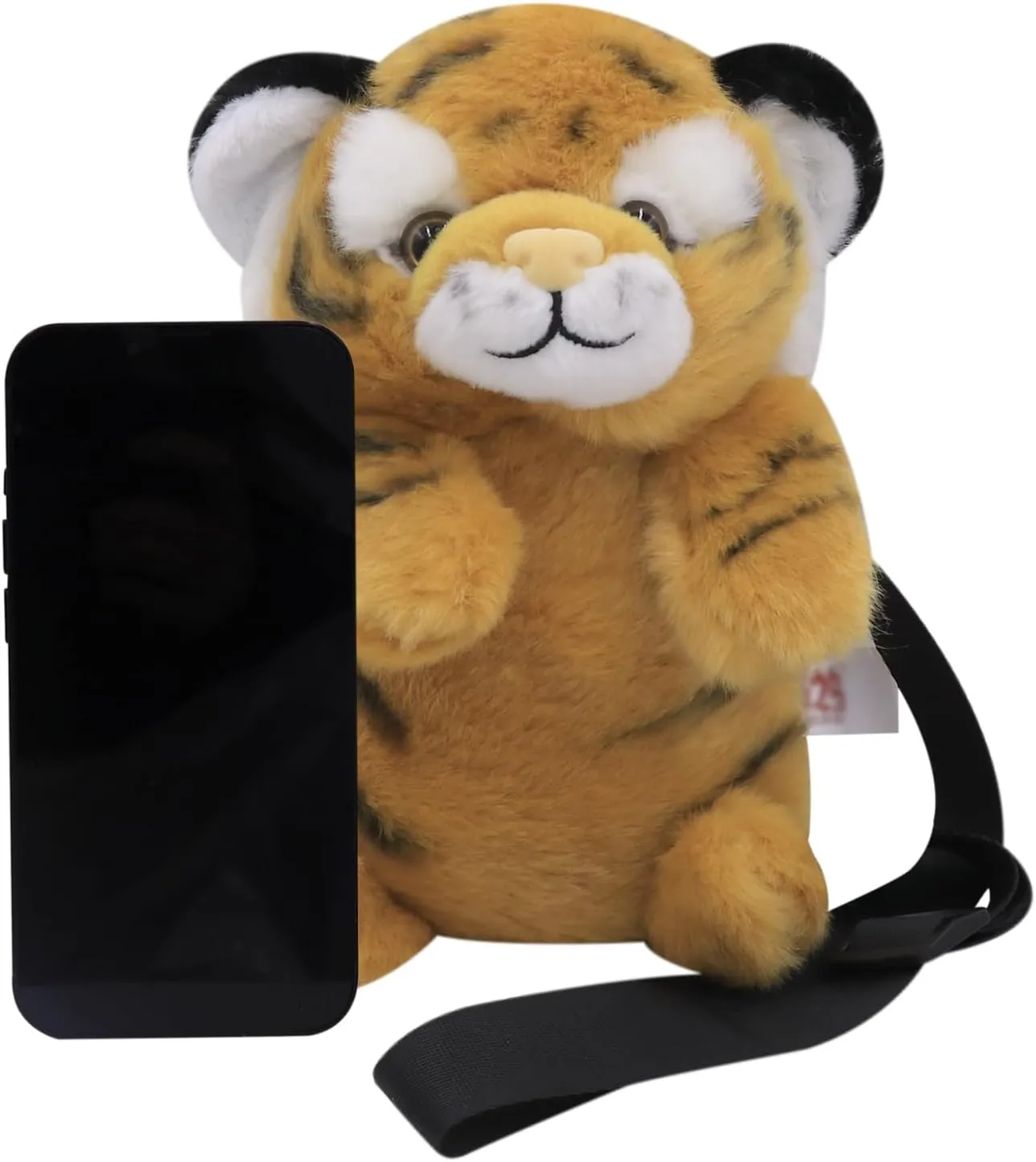 Plush Tiger Panda Crossbody Purse for Women Girls Small Fluffy Animal Shoulder Plush Tiger Panda Doll Cute Purse
