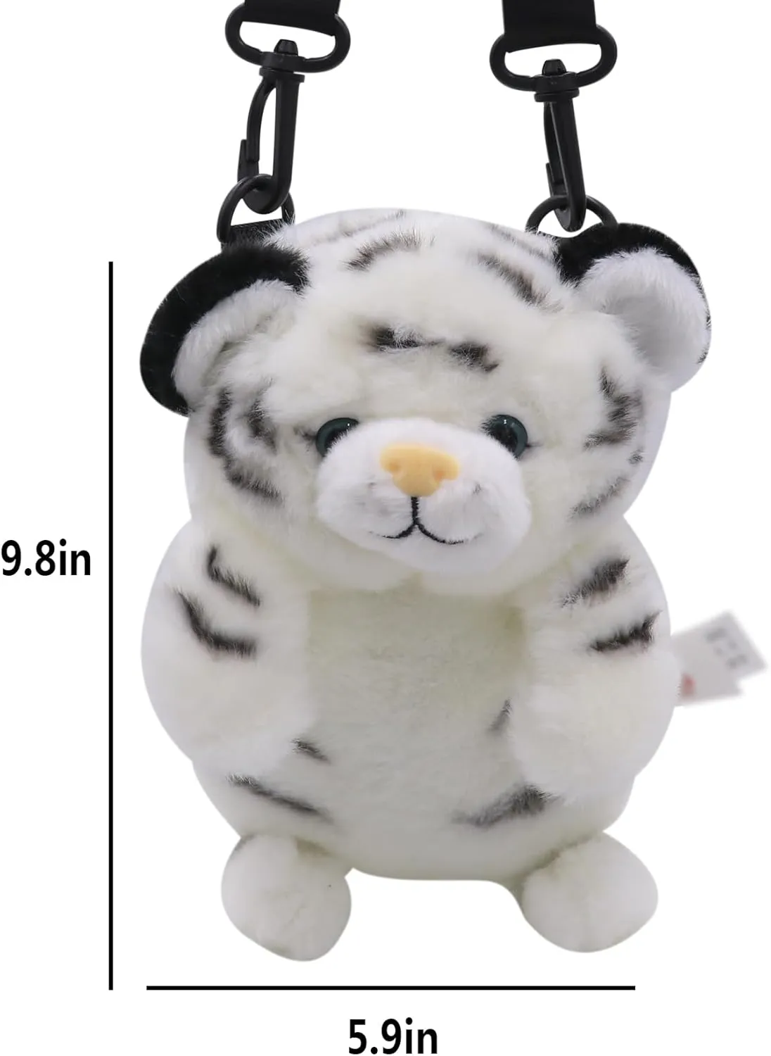 Plush Tiger Panda Crossbody Purse for Women Girls Small Fluffy Animal Shoulder Plush Tiger Panda Doll Cute Purse