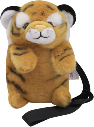 Plush Tiger Panda Crossbody Purse for Women Girls Small Fluffy Animal Shoulder Plush Tiger Panda Doll Cute Purse