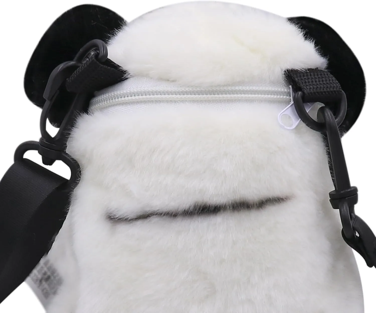 Plush Tiger Panda Crossbody Purse for Women Girls Small Fluffy Animal Shoulder Plush Tiger Panda Doll Cute Purse