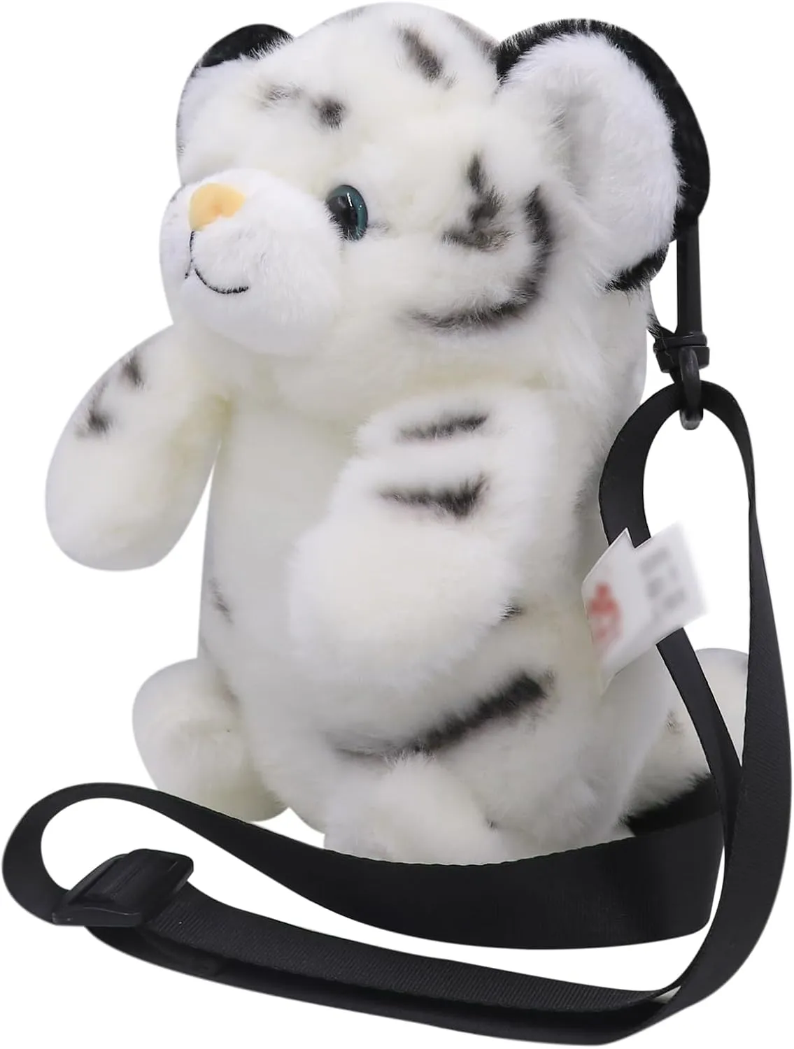 Plush Tiger Panda Crossbody Purse for Women Girls Small Fluffy Animal Shoulder Plush Tiger Panda Doll Cute Purse