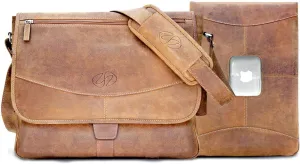 Premium Leather 13 MacBook Pro Messenger Bag w/Sleeve