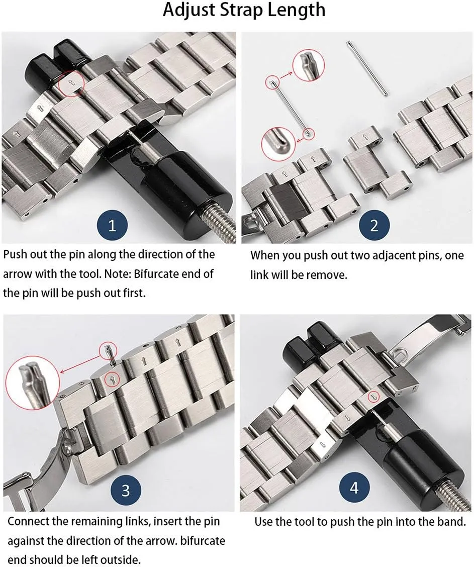 Quick Release Watch Strap,16mm 18mm 20mm 22mm 24mm Premium Solid Stainless Steel Watch Band Replacement