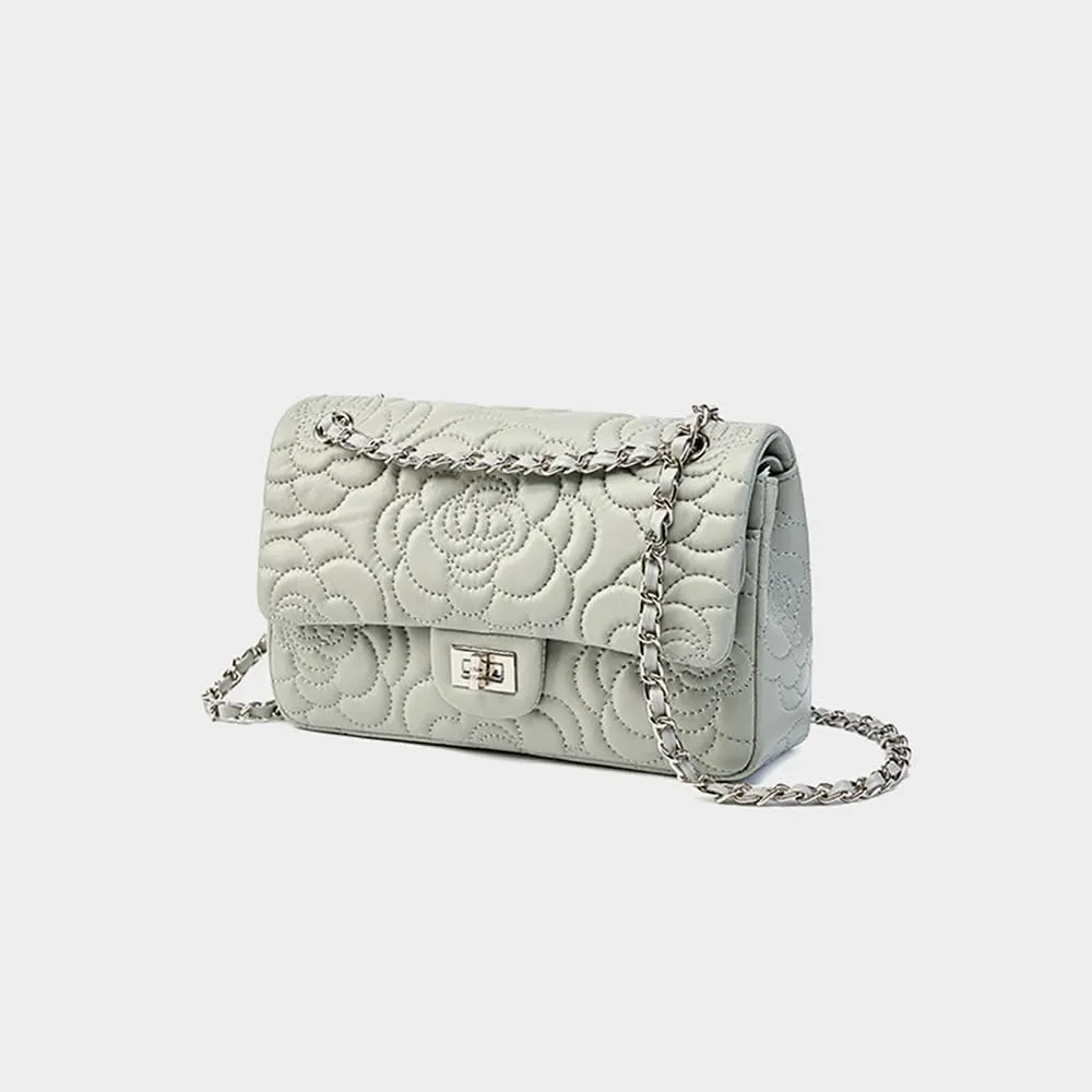Quilted Crossbody Purse for Women Trendy Ladies Leather Shoulder Bag with Chain Designer Purses