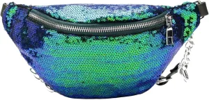 RARITYUS Sparkly Sequin Fanny Packs Glitter Waist Bag with Adjustable Strap for Women Girls Unisex