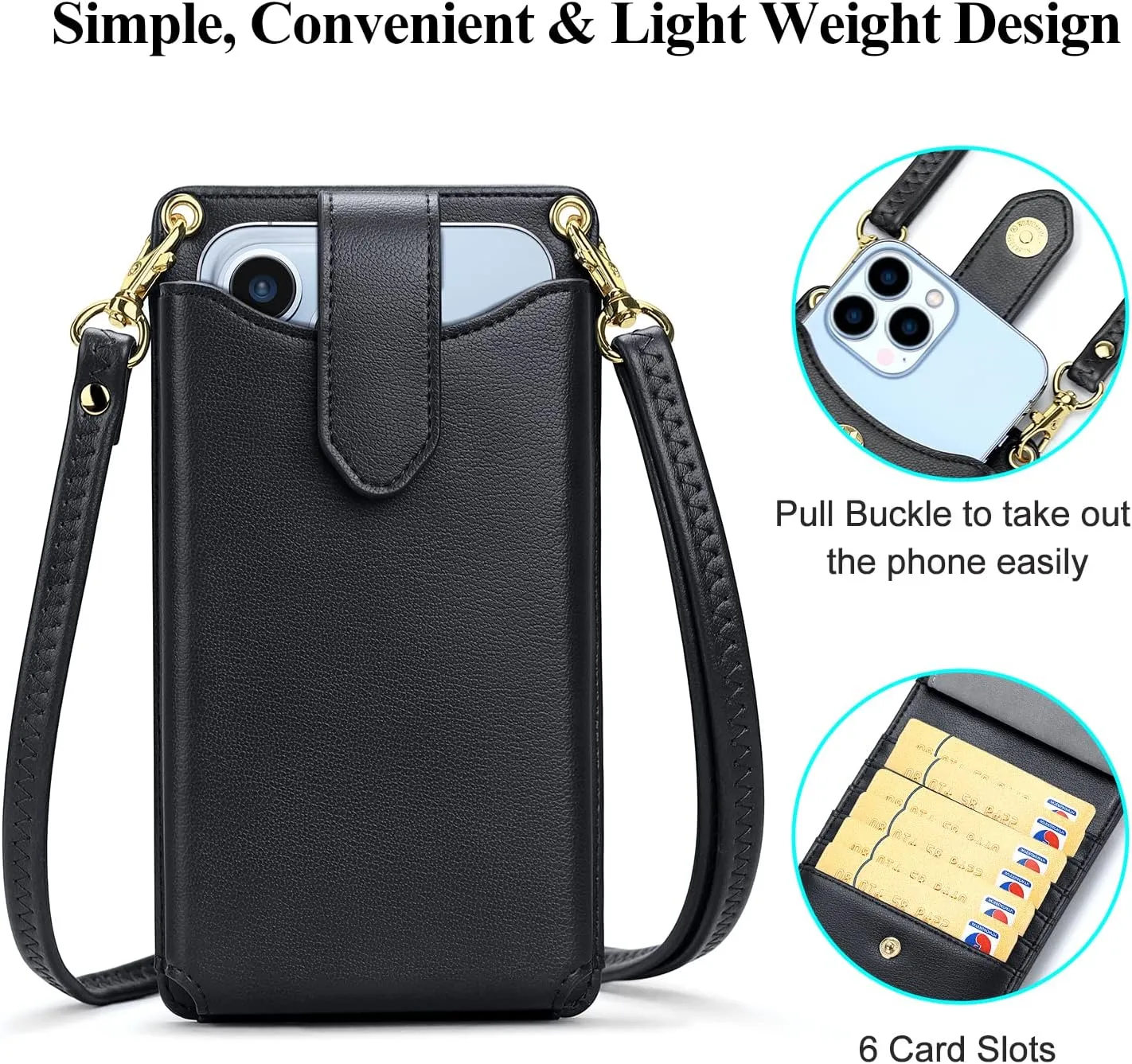 RONSIN Small Crossbody Phone Bag for Women Cell Phone Purse Wallet Mini Shoulder Bag with RFID Card Slots