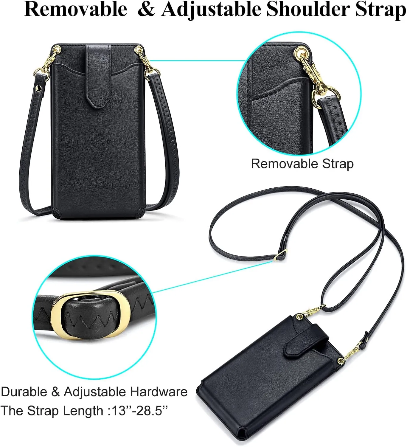 RONSIN Small Crossbody Phone Bag for Women Cell Phone Purse Wallet Mini Shoulder Bag with RFID Card Slots
