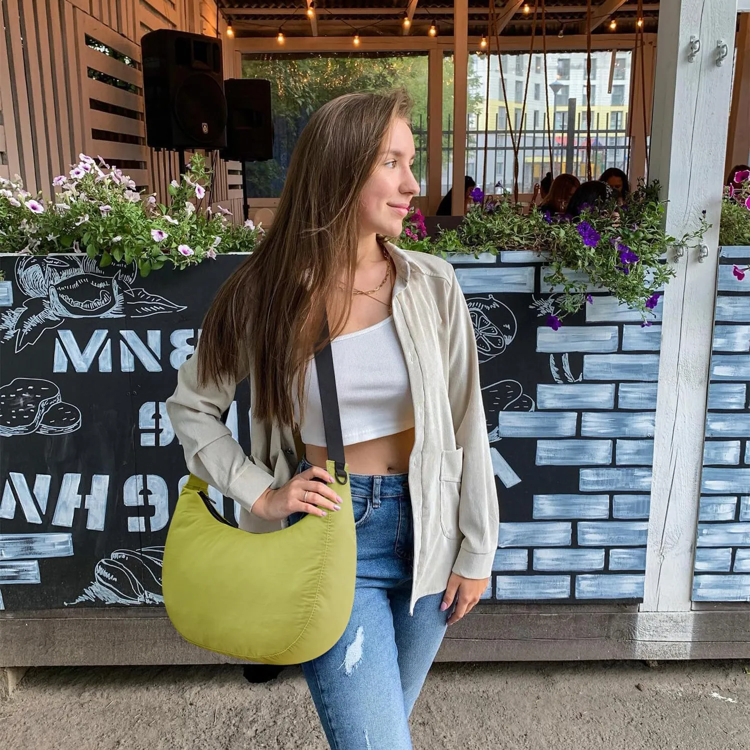 Shoulder Bags for Women,Nylon Crescent Bag Casual Shoulder Crossbody Hobo Handbag with Adjustable Strap