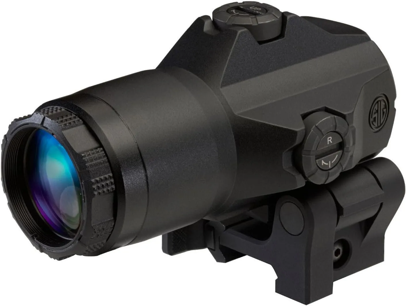 SIG SAUER JULIET4 4X Magnifier | Durable Compact Waterproof Adjustable Quick Release PowerCam / M1913 Picatinny Red Dot Sight Magnifier