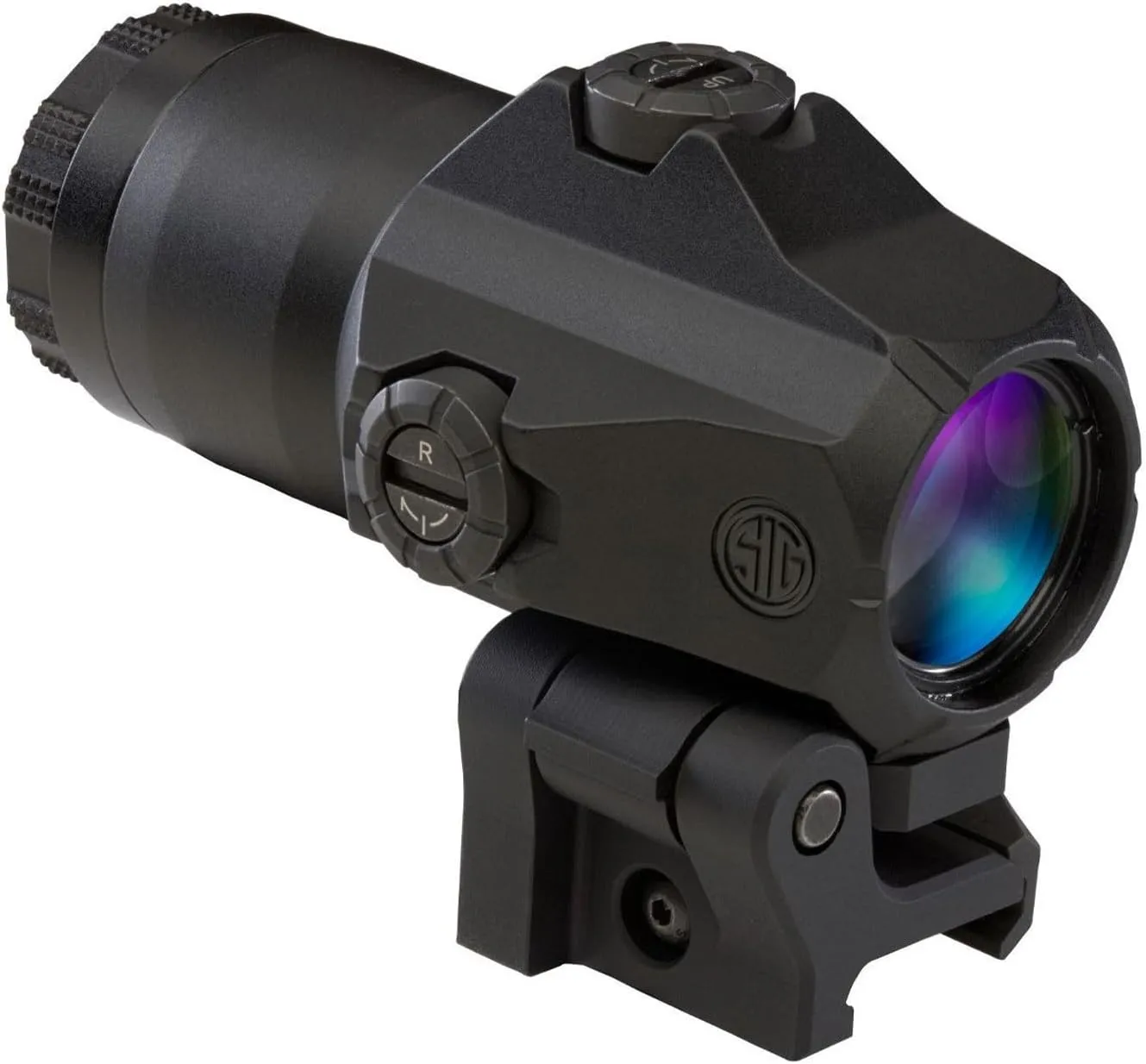 SIG SAUER JULIET4 4X Magnifier | Durable Compact Waterproof Adjustable Quick Release PowerCam / M1913 Picatinny Red Dot Sight Magnifier