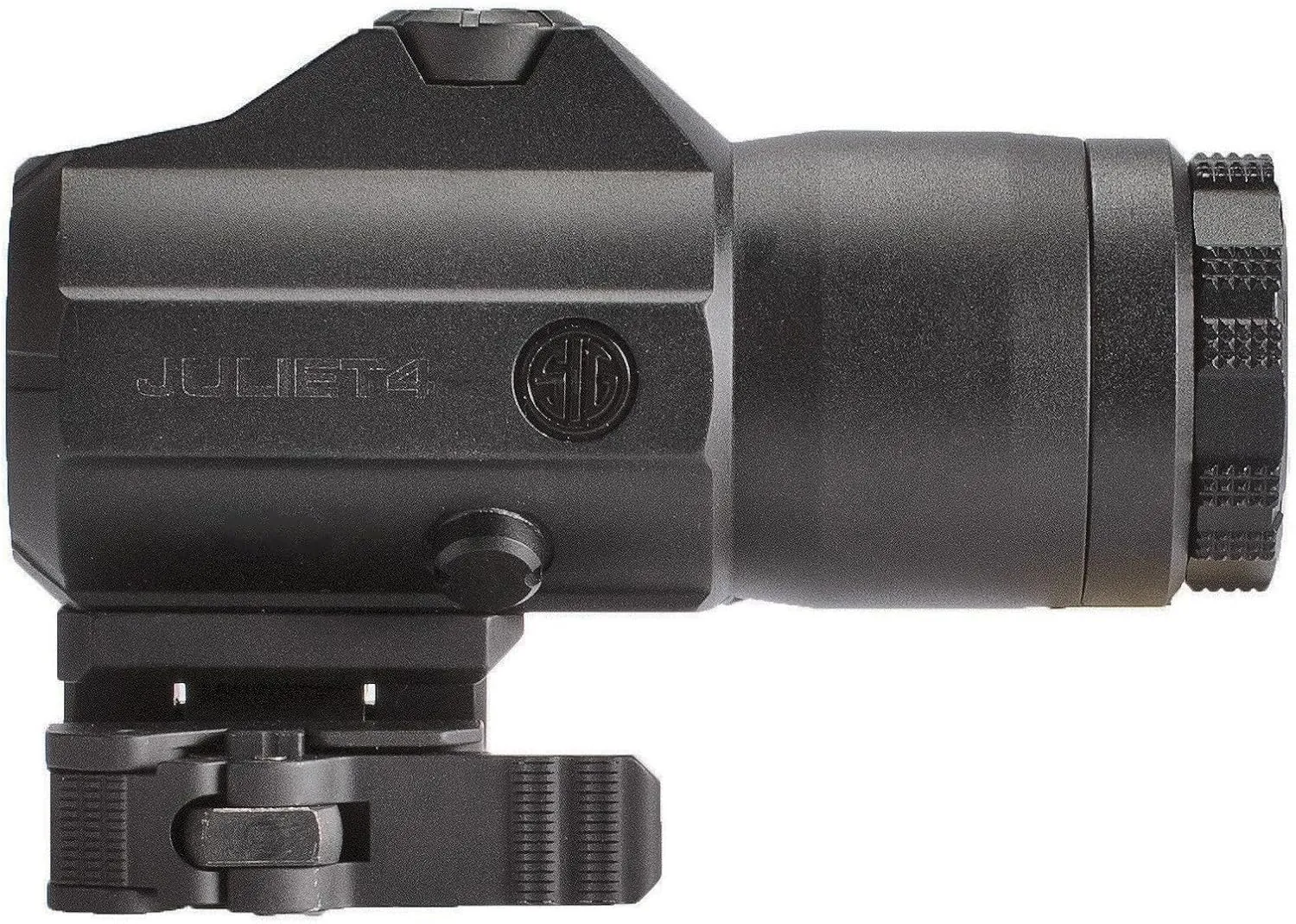 SIG SAUER JULIET4 4X Magnifier | Durable Compact Waterproof Adjustable Quick Release PowerCam / M1913 Picatinny Red Dot Sight Magnifier