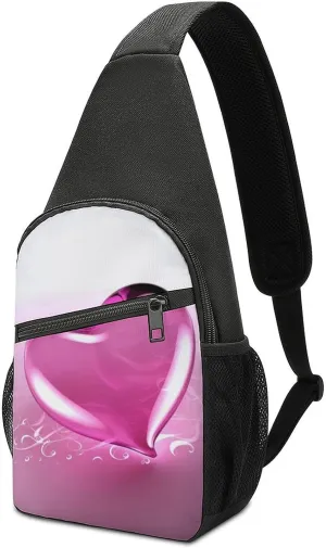 Sling Backpack for Women Men Crossbody Chest Bag Travel Heart Daypack Shoulder Bag for Hiking