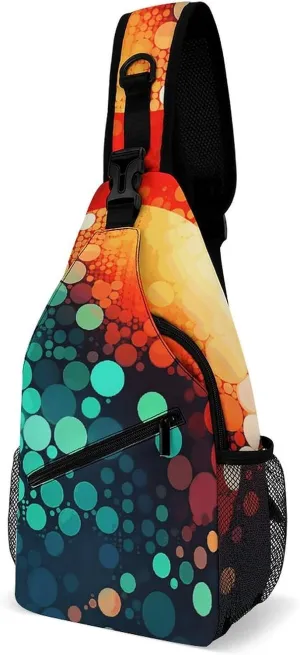 Sling Bag for Women Men Chest Bag Abstract Dots Crossbody Bag Small Sling Backpack Daypack Fanny Packs