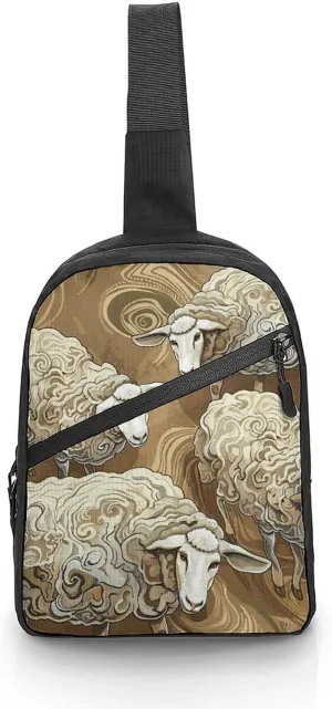 Sling Bag for Women Men Daypack Four Brown Sheep Chest Bag Crossbody Backpack for Hiking Travel