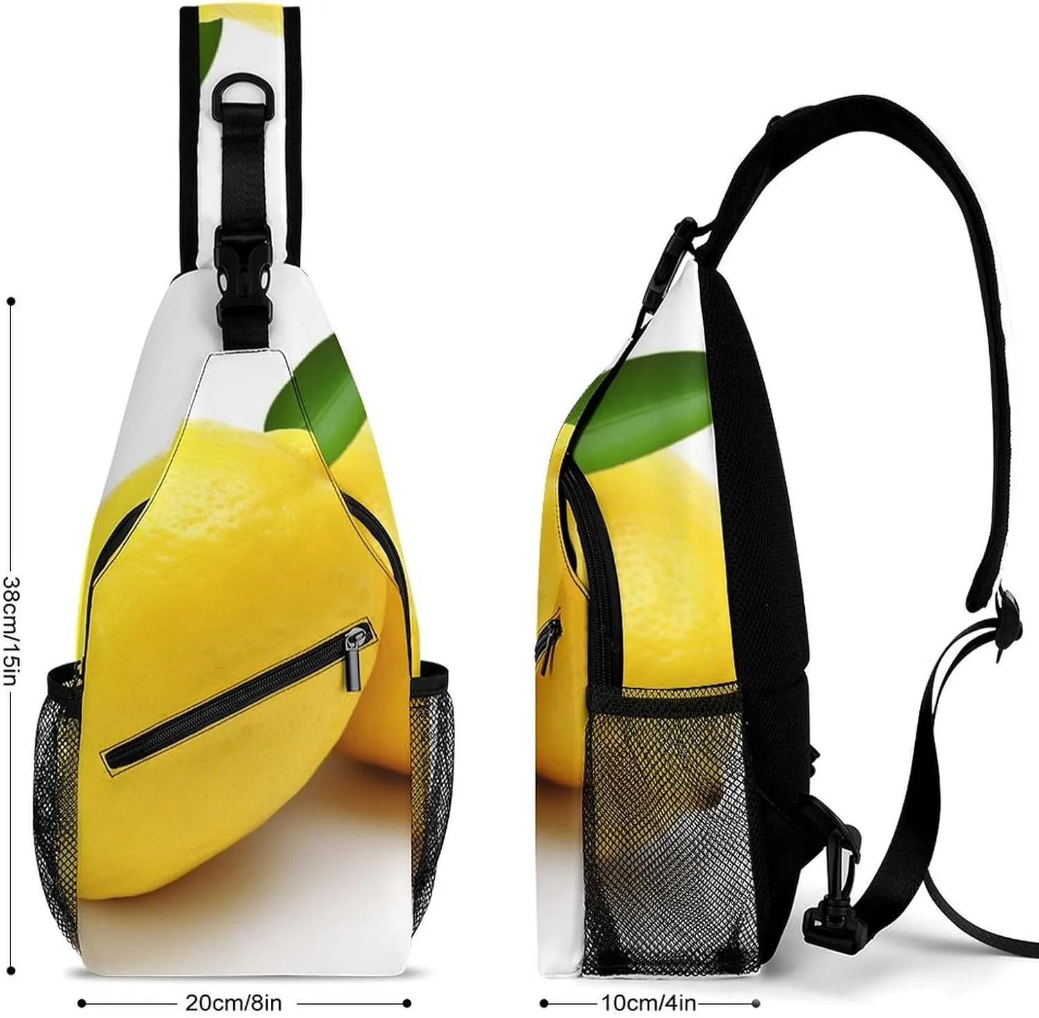 Sling Bag for Women Men Daypack Lemon Chest Bag Crossbody Backpack for Hiking Travel