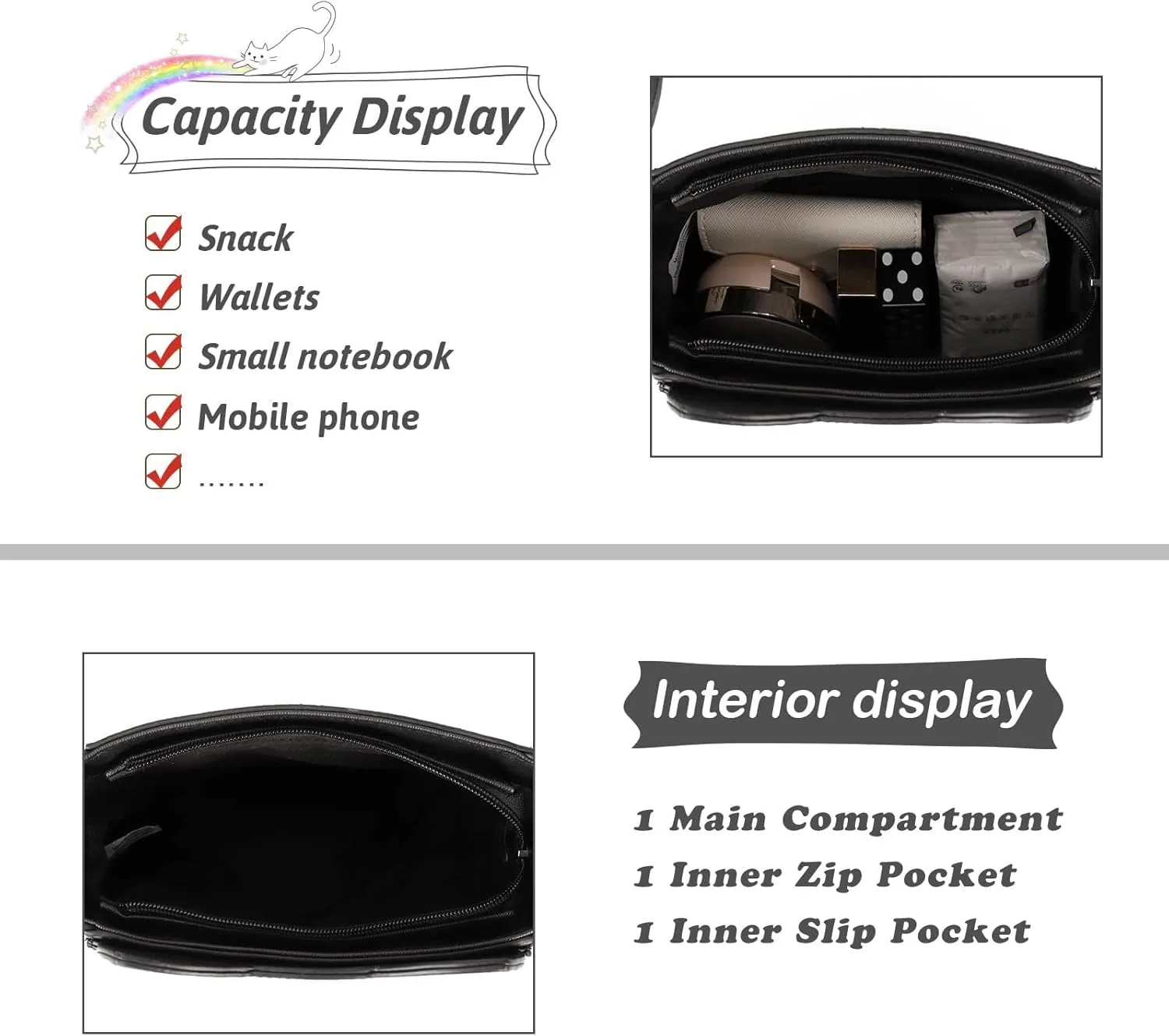 Small Crossbody Purses for Teen Girls,Cute Cat Girl Purse with Pendant PU Leather Shoulder Bags and Cross Body Handbags