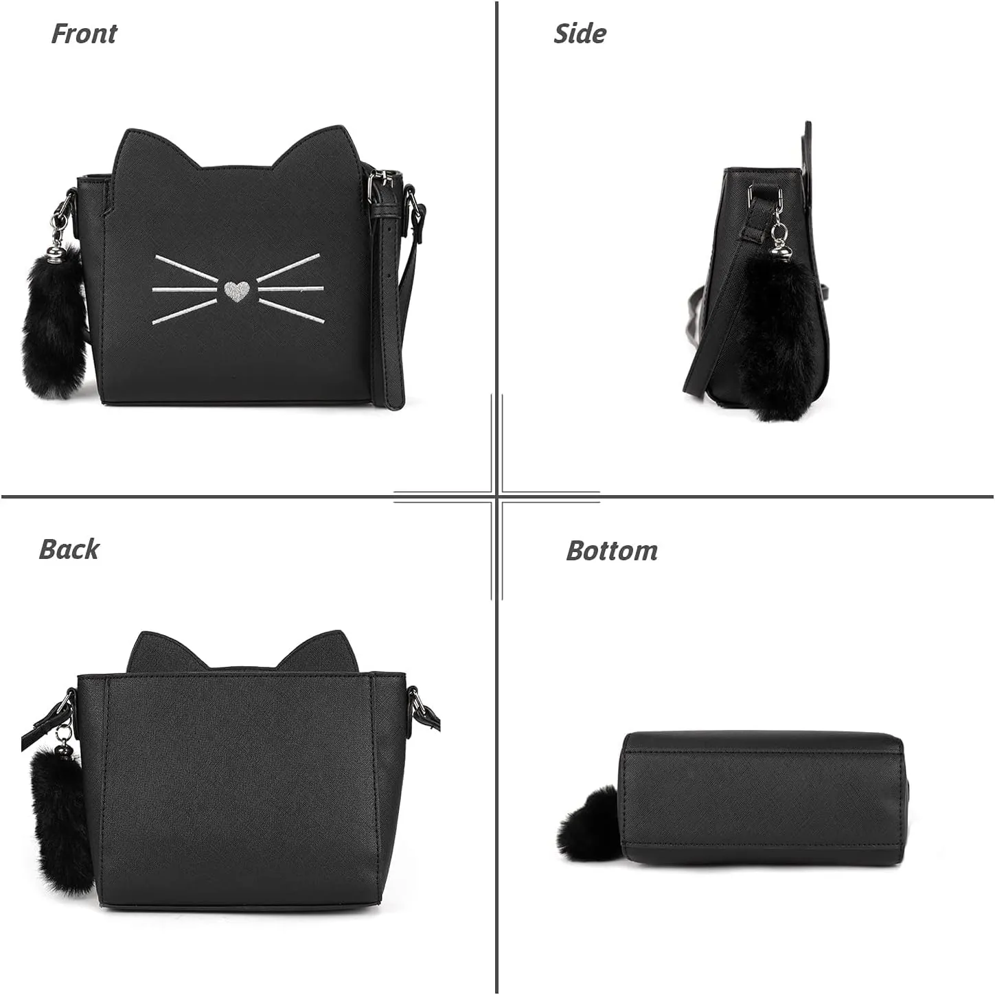 Small Crossbody Purses for Teen Girls,Cute Cat Girl Purse with Pendant PU Leather Shoulder Bags and Cross Body Handbags