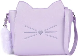 Small Crossbody Purses for Teen Girls,Cute Cat Girl Purse with Pendant PU Leather Shoulder Bags and Cross Body Handbags