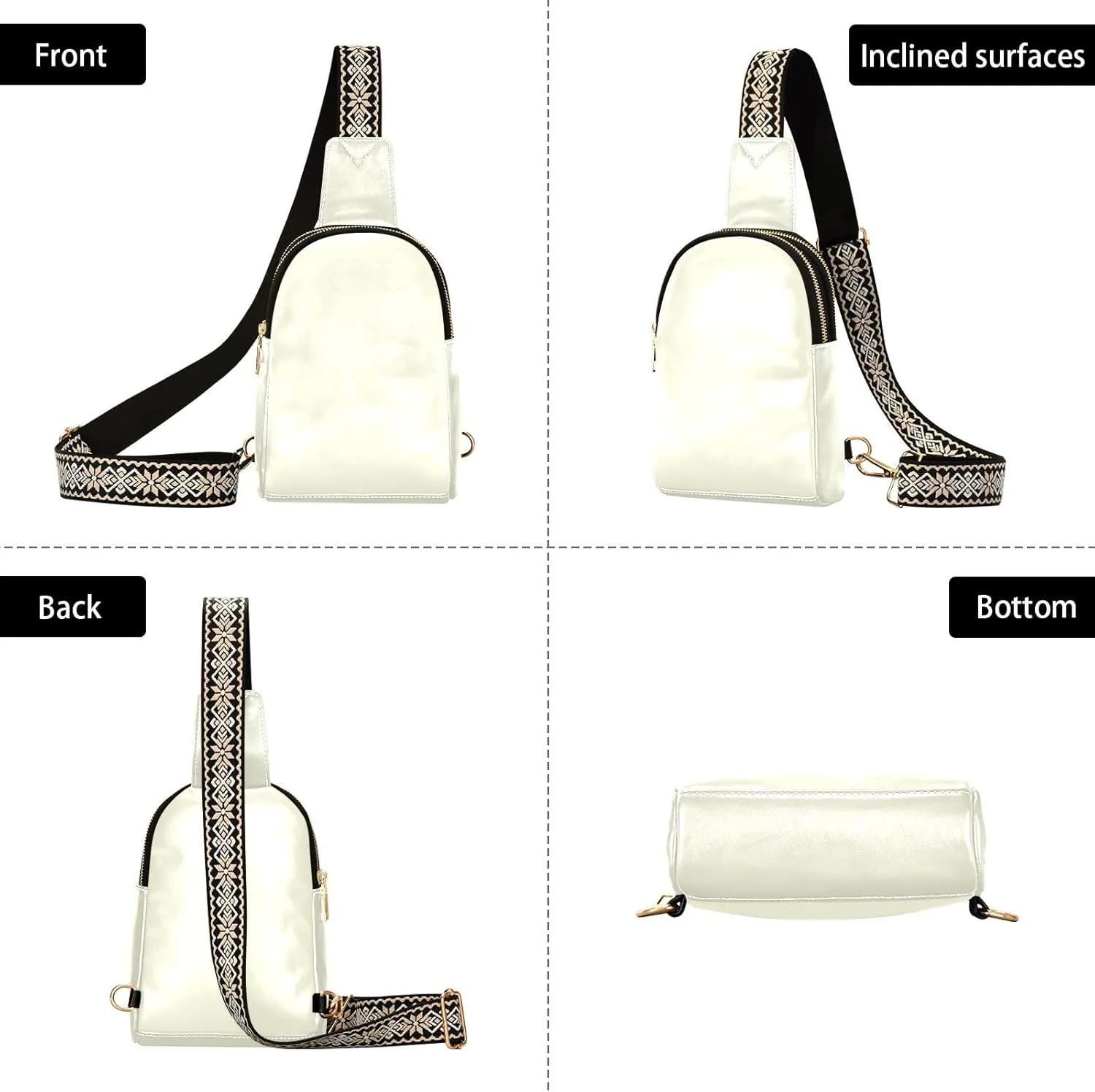 Small Sling Bag for Women Beige Crossbody Fanny Packs for Travel, Casual 20835