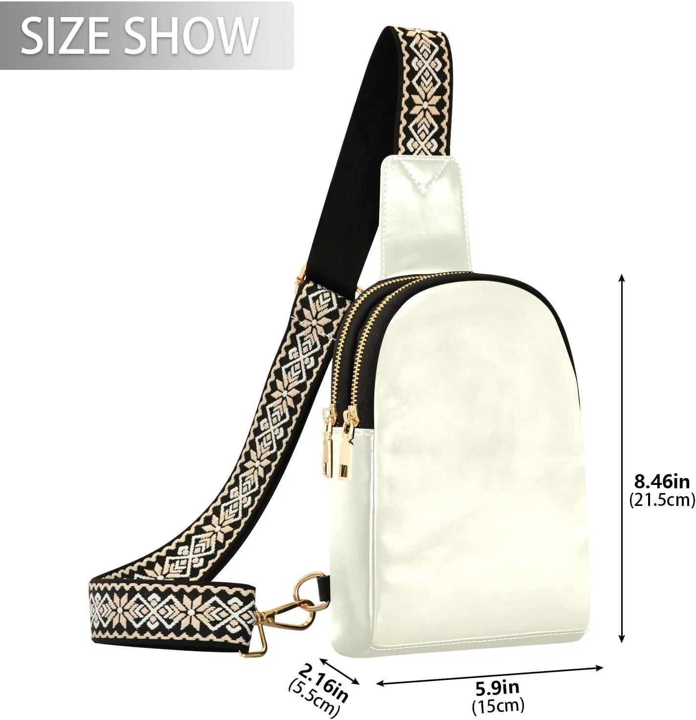 Small Sling Bag for Women Beige Crossbody Fanny Packs for Travel, Casual 20835