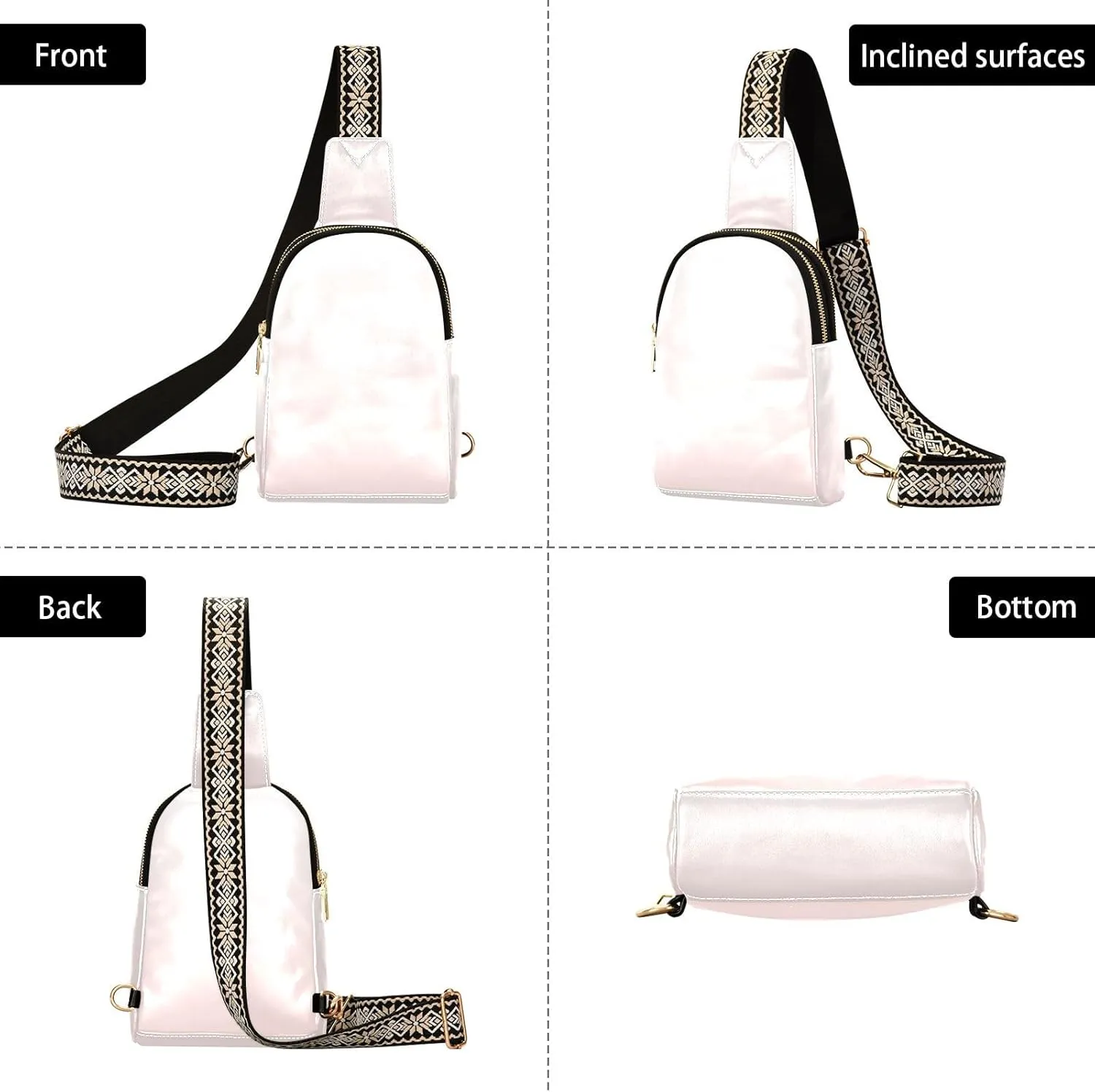 Small Sling Bag for Women Misty Rose Crossbody Fanny Packs for Travel, Casual 20818-1