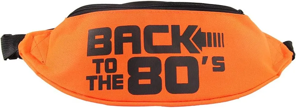 Smile Fish Neon Retro 80s Fanny Pack Waist Bag Festival Theme Party Vintage 80s Party Women/Men Orange