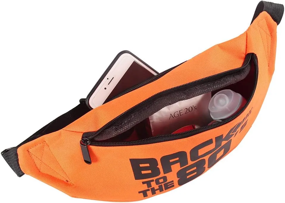Smile Fish Neon Retro 80s Fanny Pack Waist Bag Festival Theme Party Vintage 80s Party Women/Men Orange