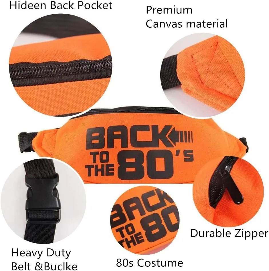 Smile Fish Neon Retro 80s Fanny Pack Waist Bag Festival Theme Party Vintage 80s Party Women/Men Orange