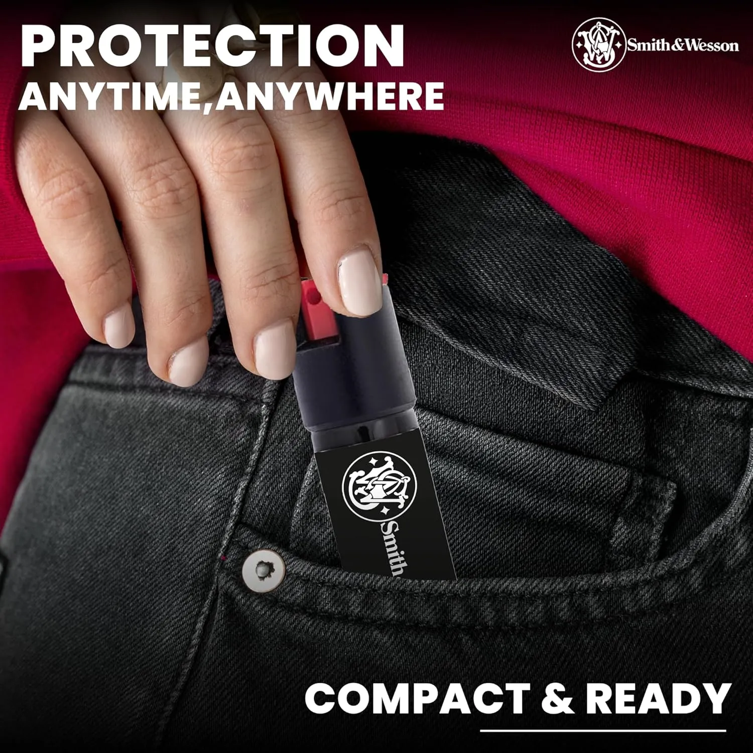 Smith & Wesson Pepper Shield Quick Release Large Pepper Spray for Women – Police Strength Self-Defense Spray