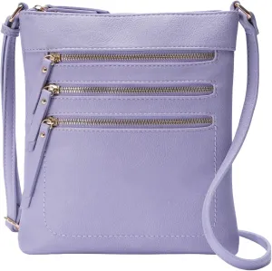 Solene Crossbody Bag Functional Multi Pocket Messenger Purse Top Zip Closure Shoulder Handbag With Adjustable Strap