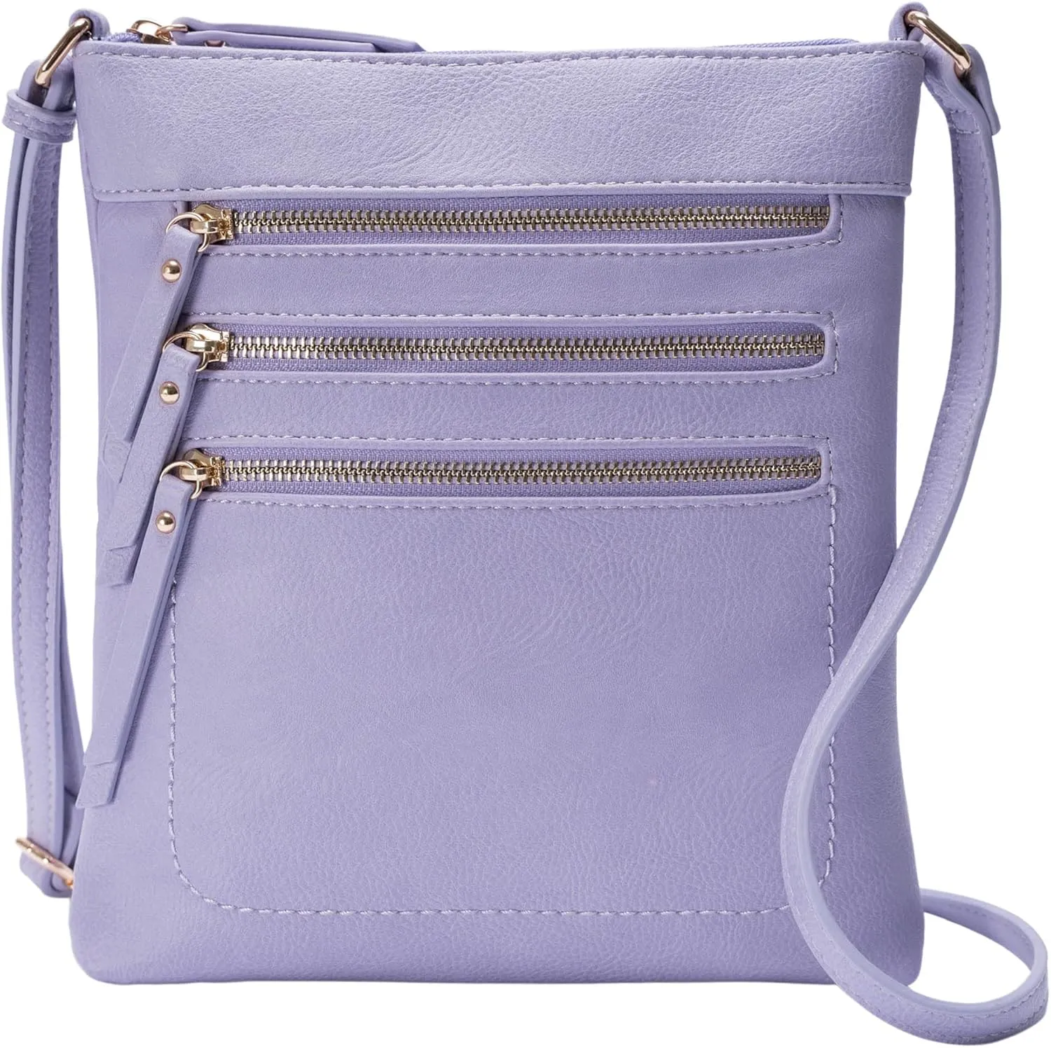 Solene Crossbody Bag Functional Multi Pocket Messenger Purse Top Zip Closure Shoulder Handbag With Adjustable Strap