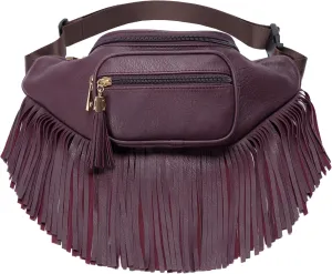 Solene Fringe Waist bag for women with Multi Zipper Pockets