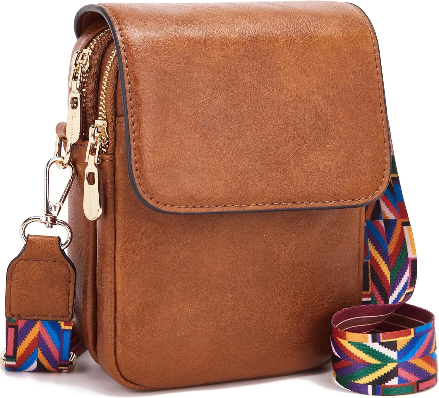 Soperwillton Crossbody Bags for Women Vegan Leather Purse Small Shoulder Handbags with Wide Adjustable Strap