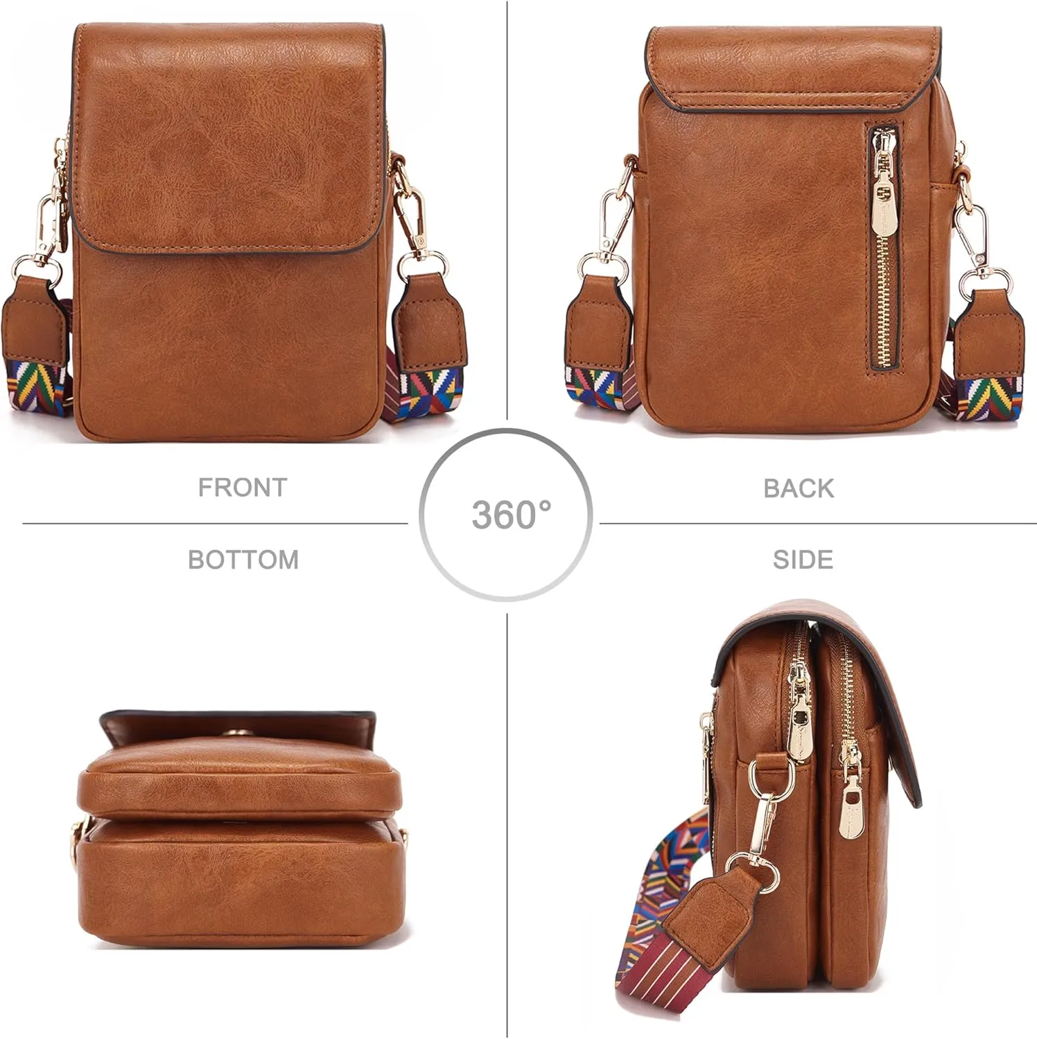Soperwillton Crossbody Bags for Women Vegan Leather Purse Small Shoulder Handbags with Wide Adjustable Strap